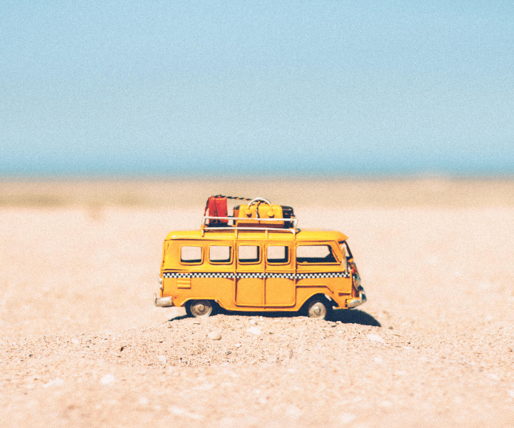 holiday bus in the sand