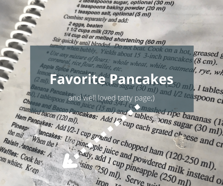 recipe page of Favorite pancakes