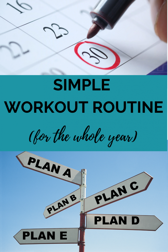 calendar and signpost for a simple workout routine