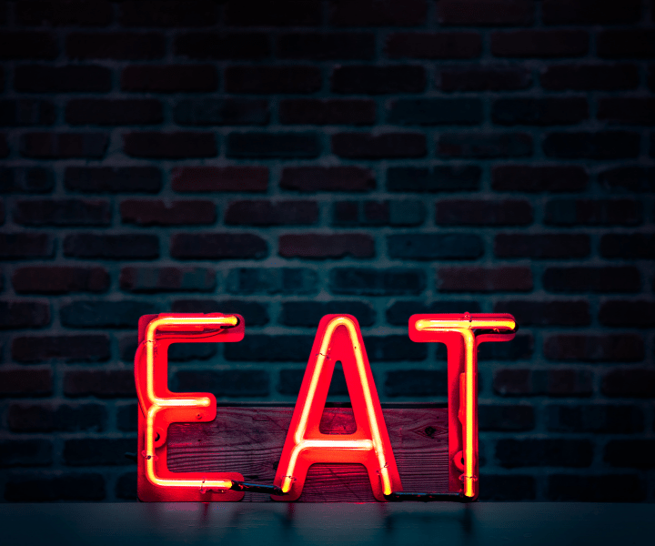 sign saying eat