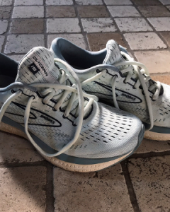 pair of running shoes used for running and jogging