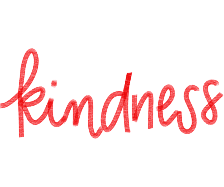 lettering saying kindness