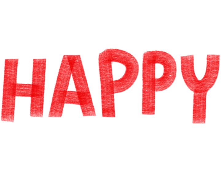 lettering saying HAPPY
