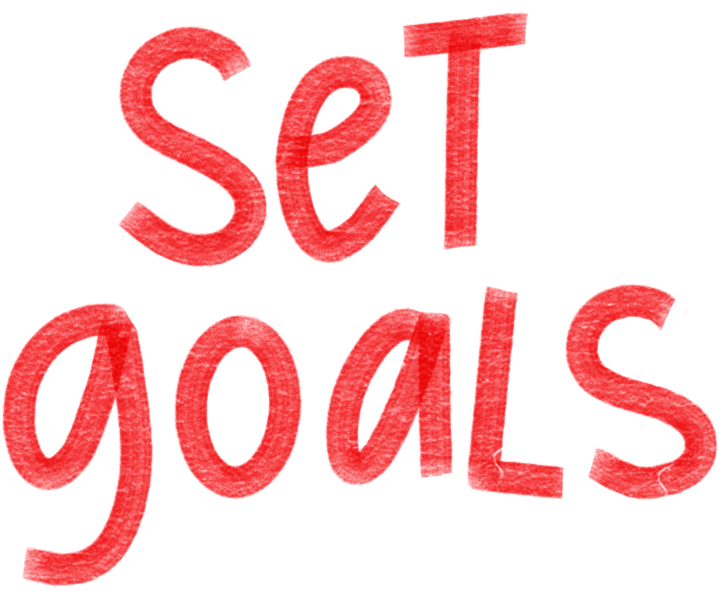 lettering saying set goals
